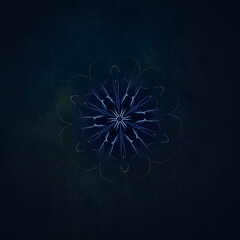 Blue vintage greeting card with Mandala. Great for invitation, flyer, menu, brochure, postcard, wallpaper, decoration, or any desired idea.