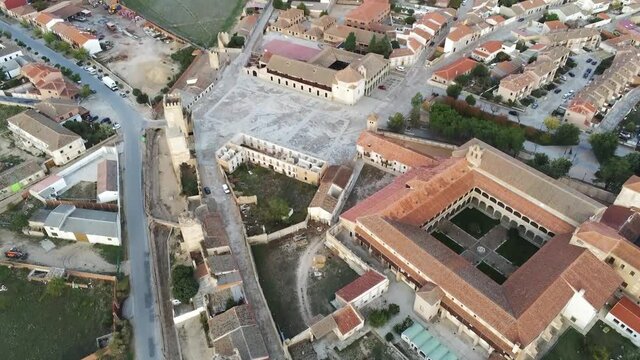 Avila. Madrigal de las Altas Torres. Historical village of Spain. Aerial Drone Footage