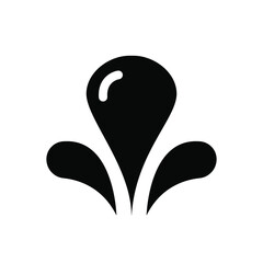 Water drop icon on white background