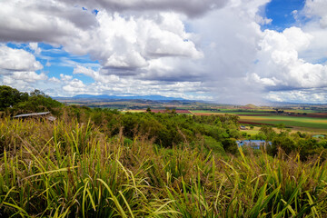 Fototapeta na wymiar Scenic view and storm on the Atherton Tablelands in Tropical North Queensland, Australia