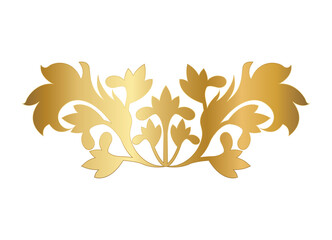 gold leaves shaped ornament design of Decorative element theme Vector illustration