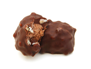 chocolate candies isolated on white background