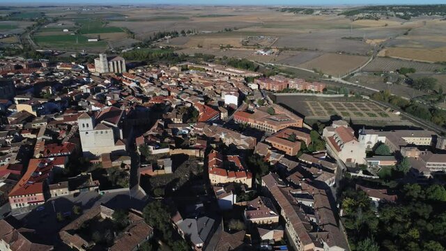 Valladolid. Village of  Medina de Rioseco. Spain. Aerial Drone Footage
