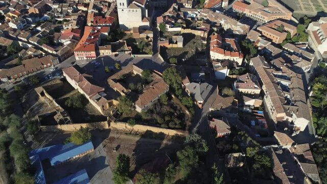Valladolid. Village of  Medina de Rioseco. Spain. Aerial Drone Footage