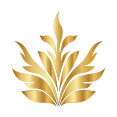 gold leaves shaped ornament design of Decorative element theme Vector illustration