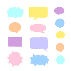 手描き吹き出しのイラストセット(カラー)