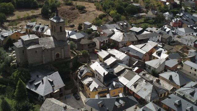 Molinaseca. Village in El Bierzo. Leon,Spain Aerial Drone Footage. Camino de Santiago