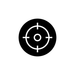 Game shooter icon. target,sniper, target shoot icon in black flat glyph, filled style isolated on white background
