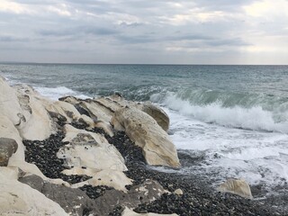 sea storm and rocks