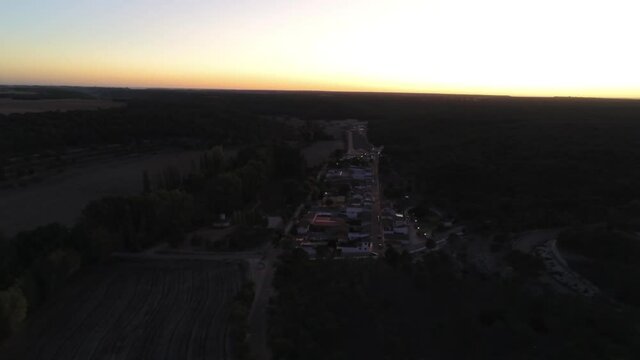 Cistercian monastery of Santa Mar&iacute;a de la Santa Espina in Valladolid,Spain. Aerial Drone Footage