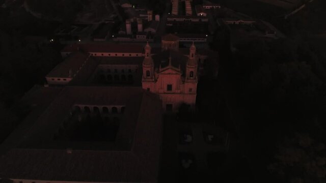 Cistercian monastery of Santa Mar&iacute;a de la Santa Espina in Valladolid,Spain. Aerial Drone Footage