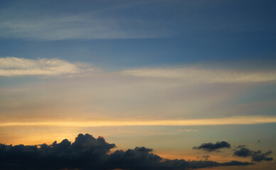 夕暮れ　空　雲　素材