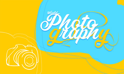 Vector illustration of World Photography Day 19 August, Flat design world photography day, World photography day,  event, vector, banner, logo, Typography 