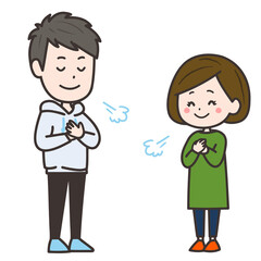 安心する男女のイラスト