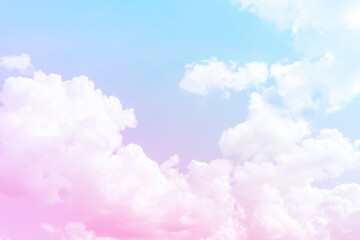 Soft sky and cloud background with a pastel colored.