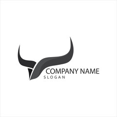 Obraz na płótnie Canvas Bull horn and buffalo logo and symbols template icons app