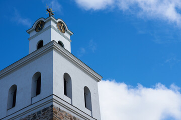A clocktower of church of The Holy Cross in Rauma, Finland.