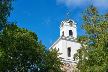 A clocktower of church of The Holy Cross in Rauma, Finland.