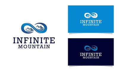 Fototapeta premium wave infinity and mountain logo design inspiration