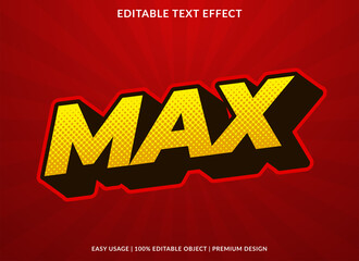 max text effect template with 3d style and retro bold font concept use for brand label and logotype sticker - obrazy, fototapety, plakaty