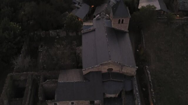 Village in the mountains. El Bierzo,Leon. Spain. Aerial Drone Footage