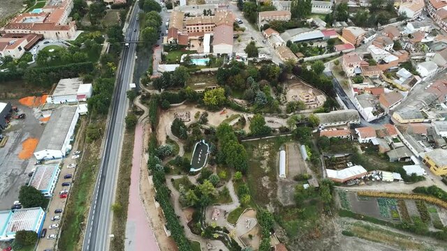 Olmedo, historical village of Valladolid,Spain. Aerial Drone Footage