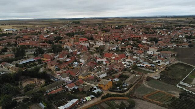 Olmedo, historical village of Valladolid,Spain. Aerial Drone Footage