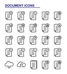 Set of document vector line icons. EPS 10