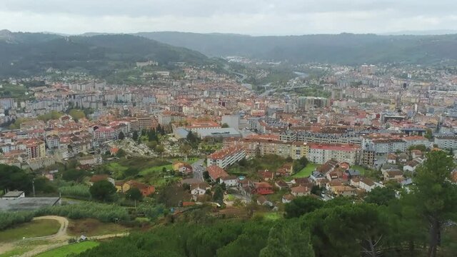 Ourense, city of Galicia,Spain. Aerial Drone Footage