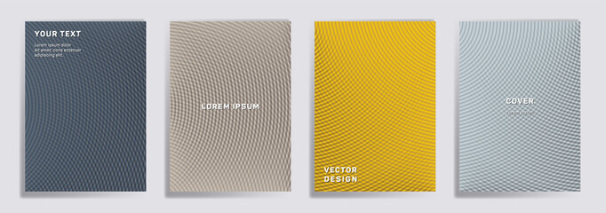 Semicircle lines halftone grid covers vector set.