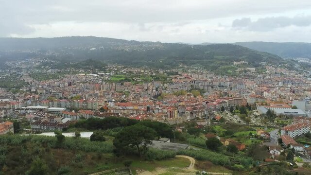 Ourense, city of Galicia,Spain. Aerial Drone Footage