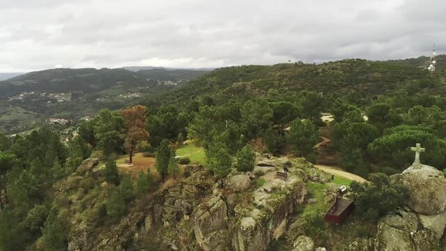Nature and trees in Galicia,Spain. Aerial Drone Footage