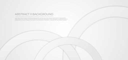 Minimal white background abstract design circle shape overlap layer