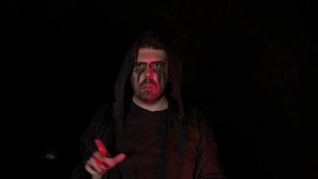 black magic magician outside