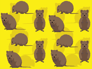 Animal Australian Quokka Cute Cartoon Background Wallpaper-01
