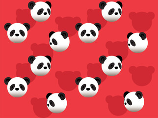 Animal Head Panda Bear Animate Spinning Vector Illustration Seamless Background-01 © bullet_chained