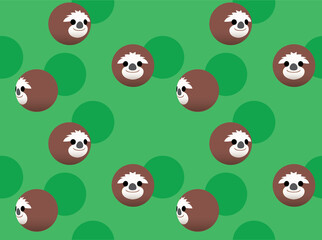 Animal Head Sloth Animate Spinning Vector Illustration Seamless Background-01