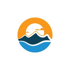 Obraz premium High Mountain icon Logo vector illustration design