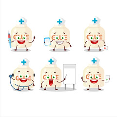 Doctor profession emoticon with glue cartoon character