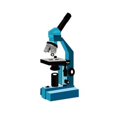Microscope Flat Icon Illustration Isolated White Background