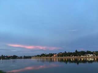 sunset over the river