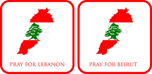 Obraz na płótnie Canvas pray for lebanon and pray for beirut vector illustration. lebanon flag from massive explosion. design for humanity, peace, donations, charity and anti-war
