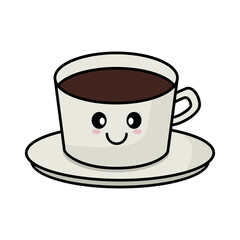 Coffee cup cartoon character. Design template vector