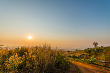 Morning scenery on high mountains.45