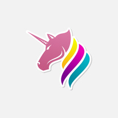 unicorn horse head vector. dream symbol. fantasy animal. gradient color style