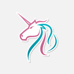 unicorn horse head vector. dream symbol. fantasy animal. gradient color style