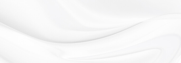 White gray satin texture that is white silver fabric silk panorama background with beautiful soft blur pattern natural.