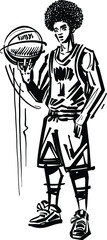 the vector illustration of the basketball player