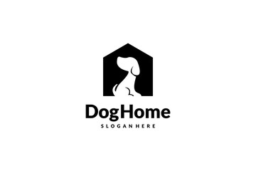 dog home logo design vector