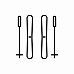 Outline ski sticks icon.Ski sticks vector illustration. Symbol for web and mobile